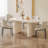 Pearlena 55.11" Modern Rectangle Cream White Dining Table Set with 4 Chairs for Kitchen, Bar, Living Room-418289498-423033009