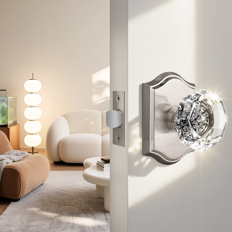 Crystal Door Knobs, Satin Nickel, Passage (Hall & Closet)