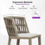 2 tabourets de bar d'extérieur en osier avec dossier et coussin PURPLE LEAF-1318942169
