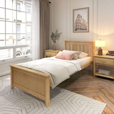 Solid Wood Platform Bed Frame with Headboard