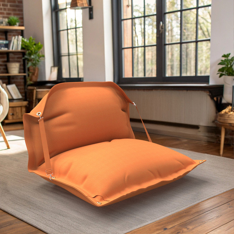 Sunbrella Bean Bag Chair Lounger Cover (Bag Only), 30.5cm H x 149.9cm W x 200.7cm D, Canvas Tangerine
