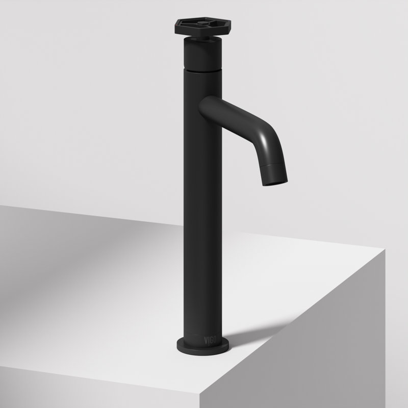 Ruxton 12" H Single Handle Vessel Sink Bathroom Faucet, Matte Black