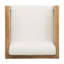 Fauteuil club beige - Structure en bois et tapis imperméables pour une utilisation extérieure : Style moderne du milieu du siècle avec construction