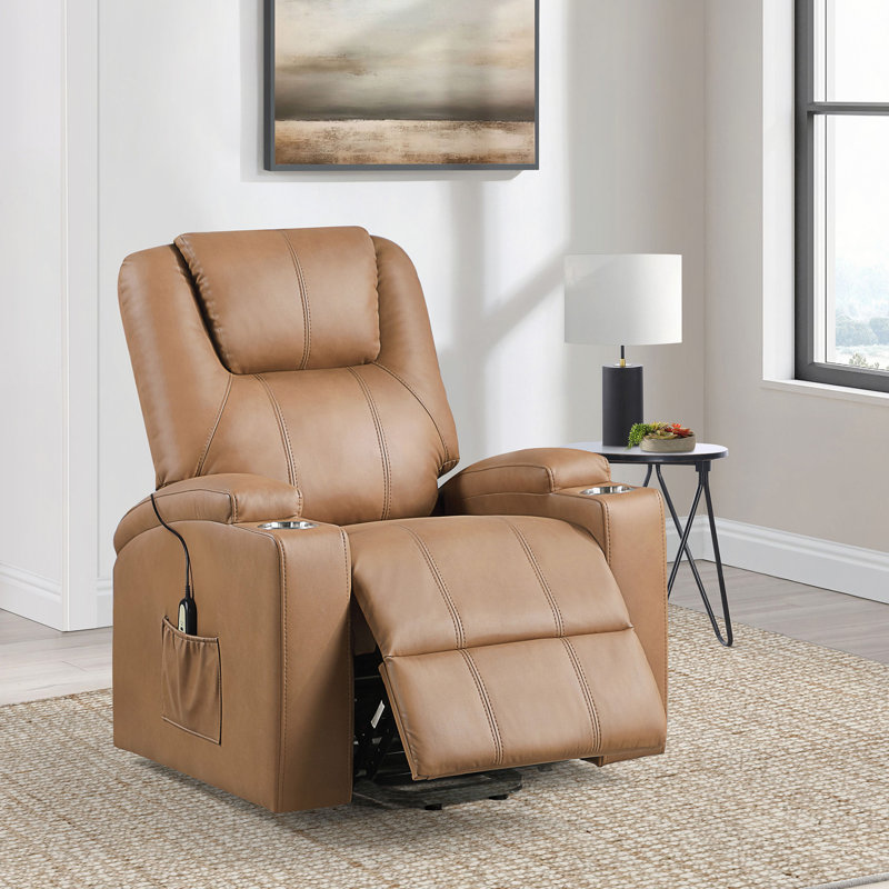 Fauteuil inclinable de massage Macklin, Tissu chameau