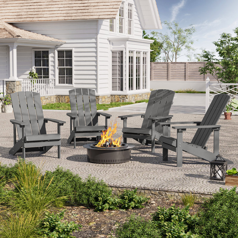Lamonica HIPS Adirondack Chair, Charcoal Gray