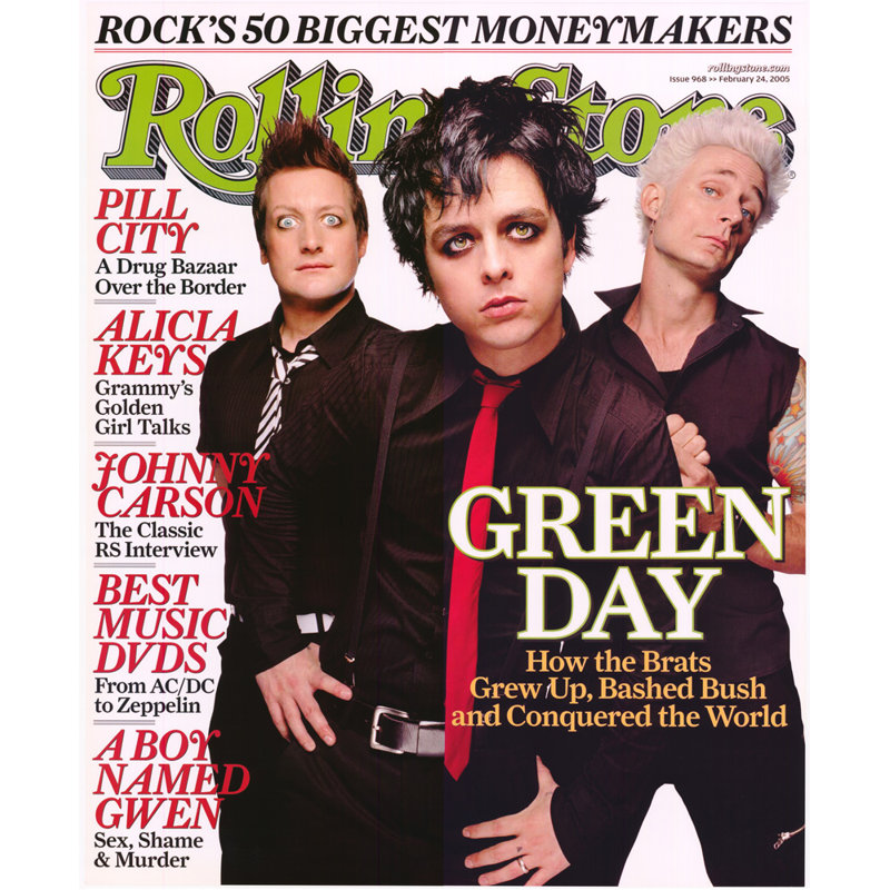 Green Day, couverture de pierre roulante, H 24 po x l 20 po
