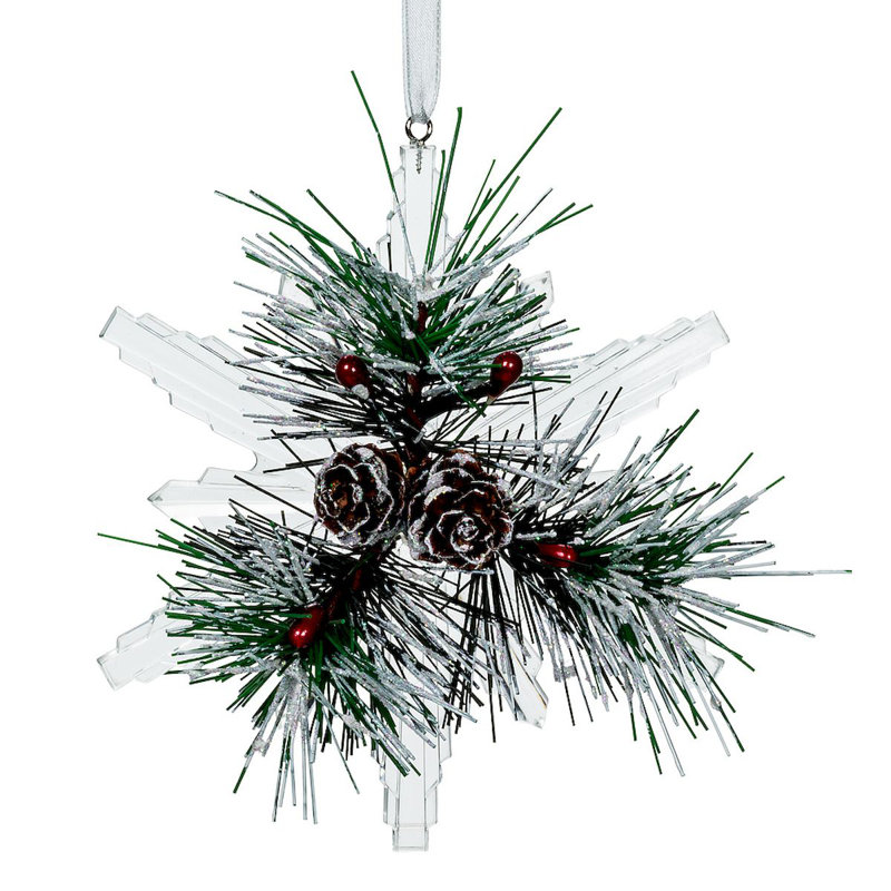 Ornement en forme de flocon de neige avec pin