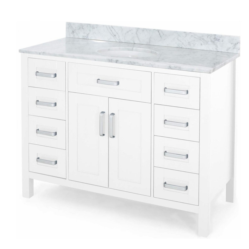 Meuble-lavabo simple 49,01 avec comptoir, Blanc