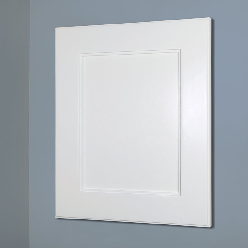 Recessed Framed 1 Door Medicine Cabinet with 2 Adjustable Shelves, 18" H x 14" W x 3.75" D, White