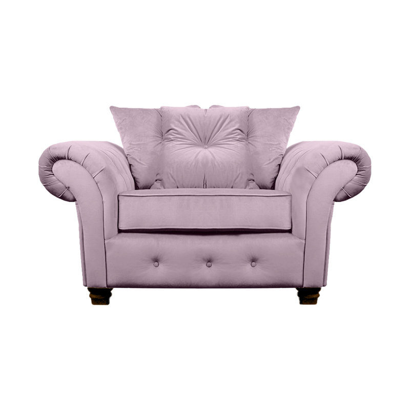 Lila 2 Seater Velvet Loveseat, Dusky Pink