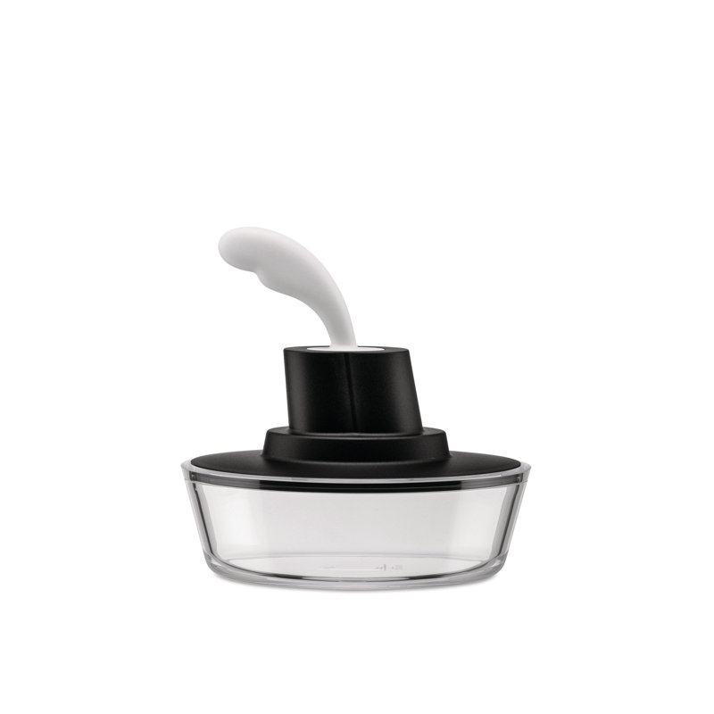 Black and Clear Thermoplastic Resin Butter Dish with Stainless Steel Spatula