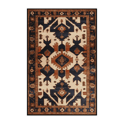 Machine Washable Persian Black Area Rug