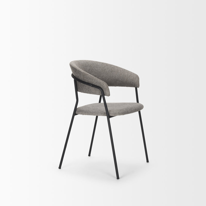 18.87'' H Upholstered Metal Dining Chair, Gray