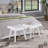 Solid Wood Slatted Bench, 19-Inch Long, White