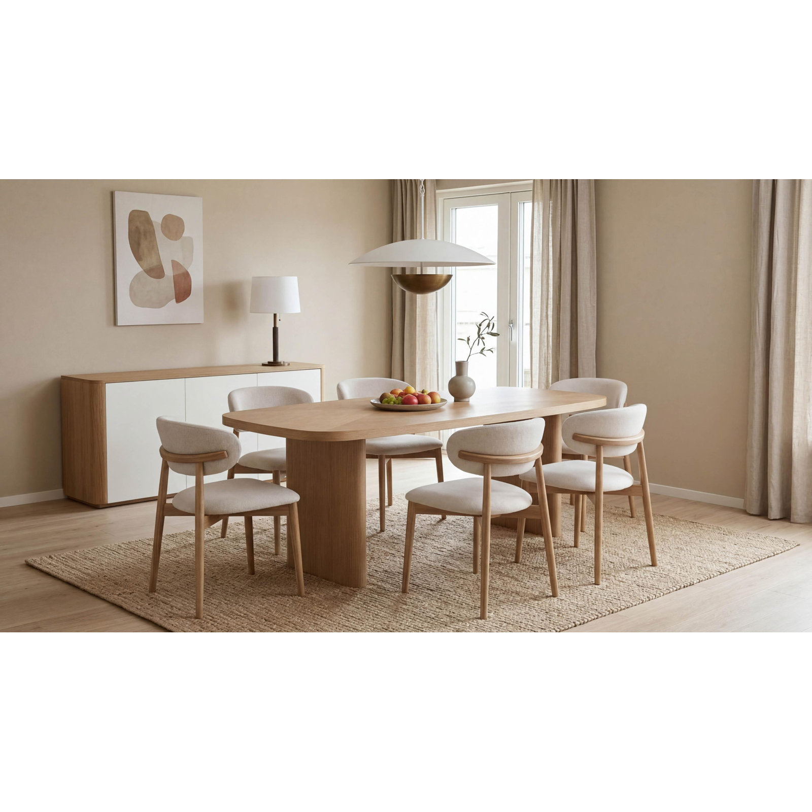 Dones Dining Table, Natural, 30" H x 62.99" L x 31.5" W