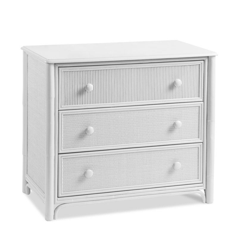 Commode 3 tiroirs Summer Retreat, Blanc givré