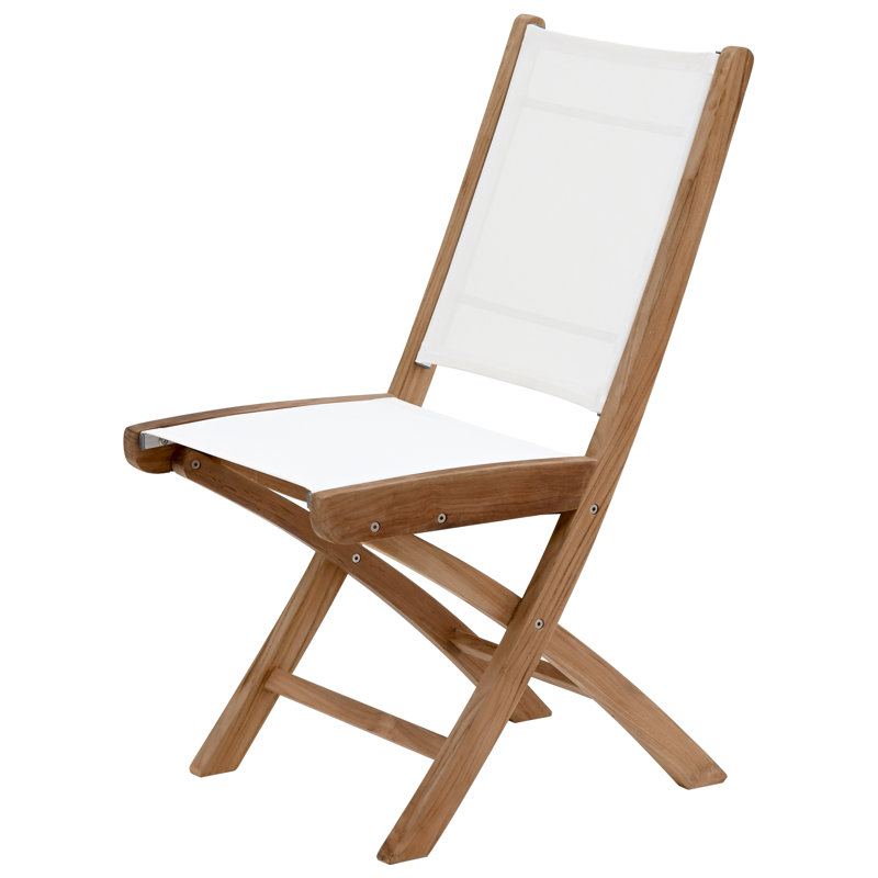 Miami Outdoor Teak Dining Side Chair, White