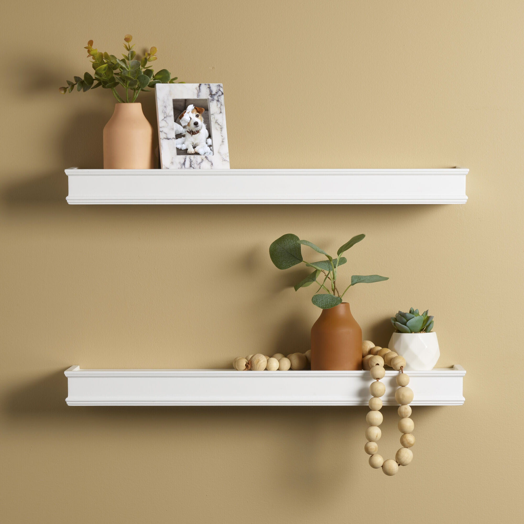 Floating Shelves Wall Mounted Hanging Shelves with White Towel