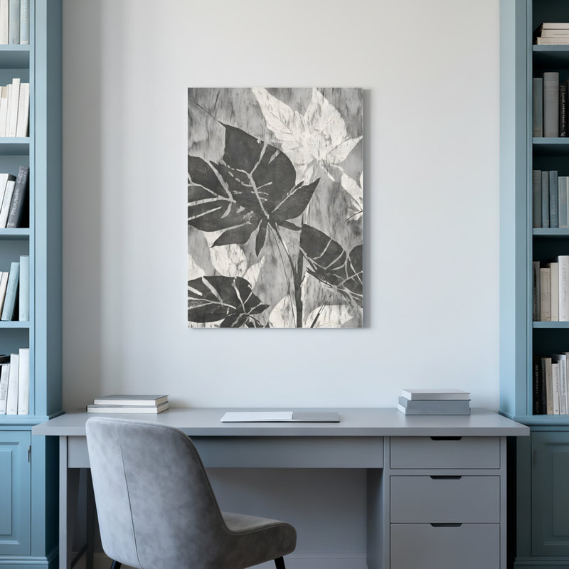«Tropical Leaf», impression monochrome sur toile tendue sur toile, ensemble de 1, H 36 po x l 24 po