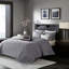 Courtepointe grise / taupe 6 pièces pour très grand / très grand, lavable à la machine, coussins décoratifs avec plis et broderie, facile à laver-118740234-118740235