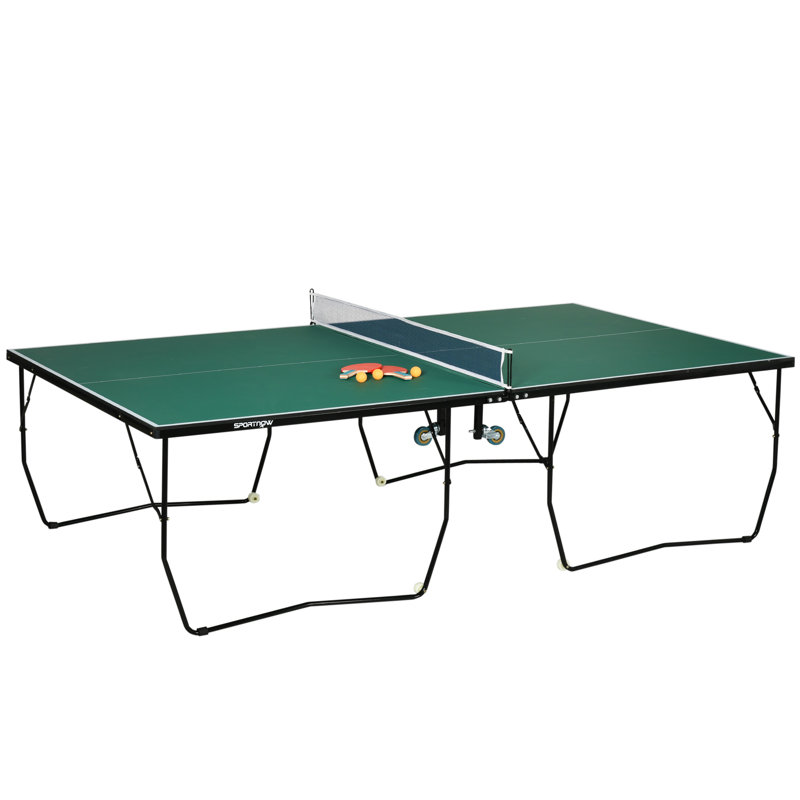 Culp Freeport Park Foldable Table Tennis Table with Wheels (Paddles Included)