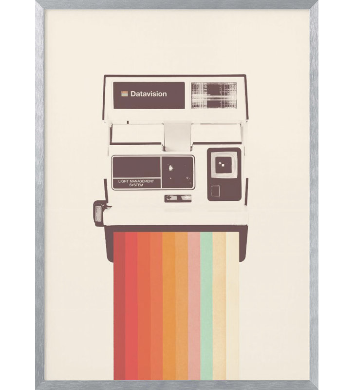 Pop Art & Retro "Instant Caméra arc-en-ciel" par Florent Bodart, reproduction d'art encadrée, H 40 po x l 30 po