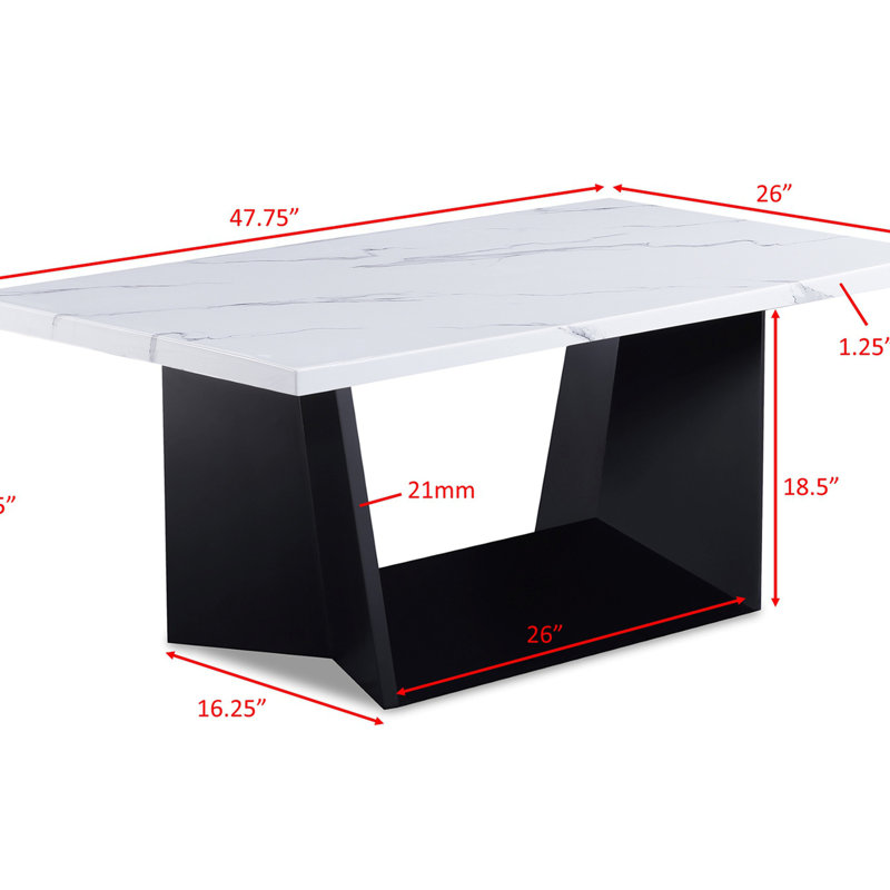 3pc Modern Cocktail Set Coffee Table End Table