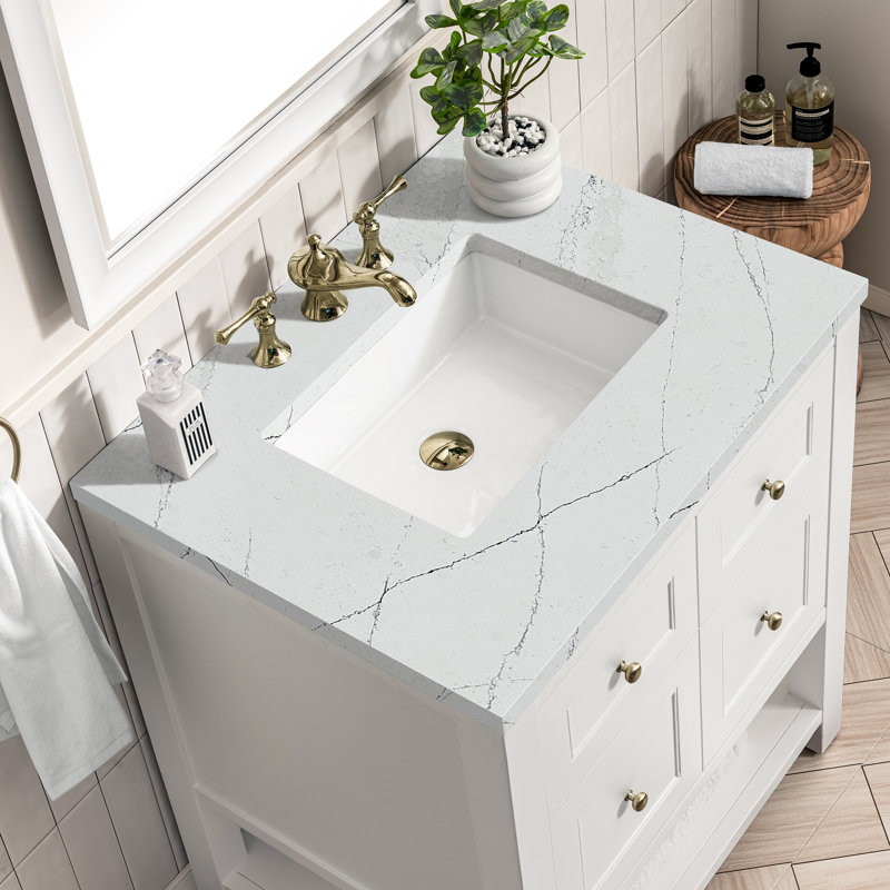 Breckenridge 30'' W Single Vanity, Ethereal Noctis, Bright White, 8" Widespread