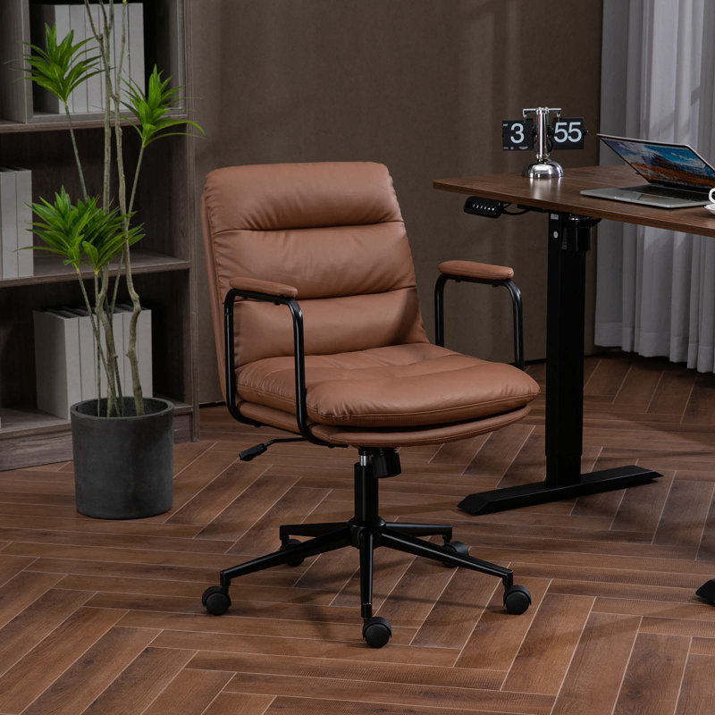 Chaise de bureau Mid-Century ergonomique avec hauteur réglable, fonctions pivotantes et roulantes, tissu respirant pour le confort du bureau à domicile