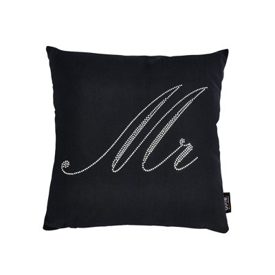 Stone Schwarz/Silberfarben Square Throw Cushion