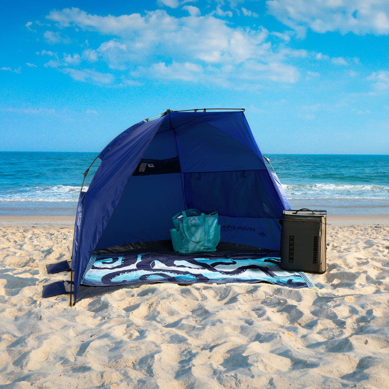Wakeman Outdoors Pop-Up Beach Tent with UV Protection - Water and Wind-Resistant with Carry Bag, Blue