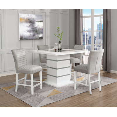 Smaily Upholstered Velvet Counter Stool with Solid Wood Frame