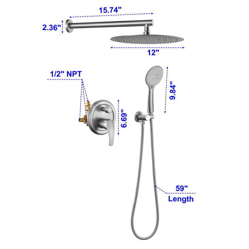 All-In-One Kit with Rough in-Valve, Brushed Nickel