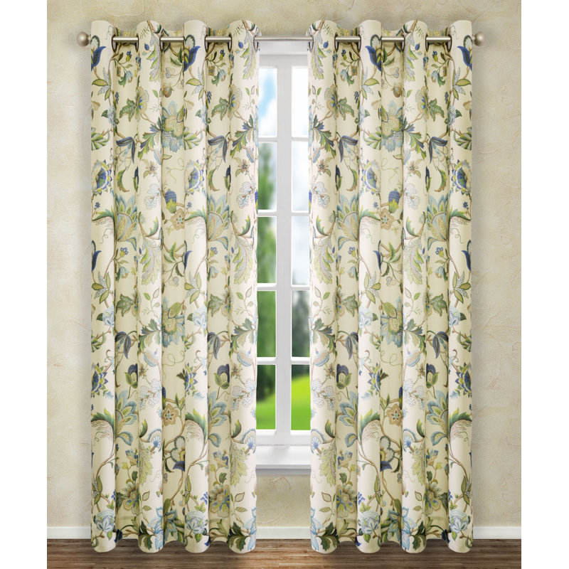 Jorma Curtain Single Panel, Blue, 50" W x 63" L