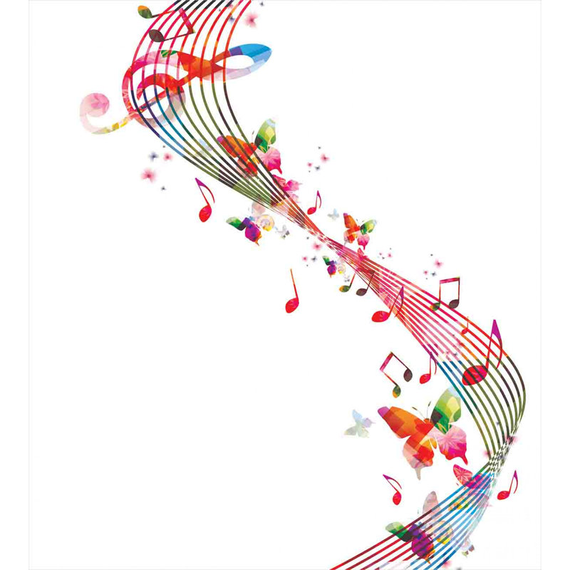 King Size Multicolor Music Notes Duvet Cover Set