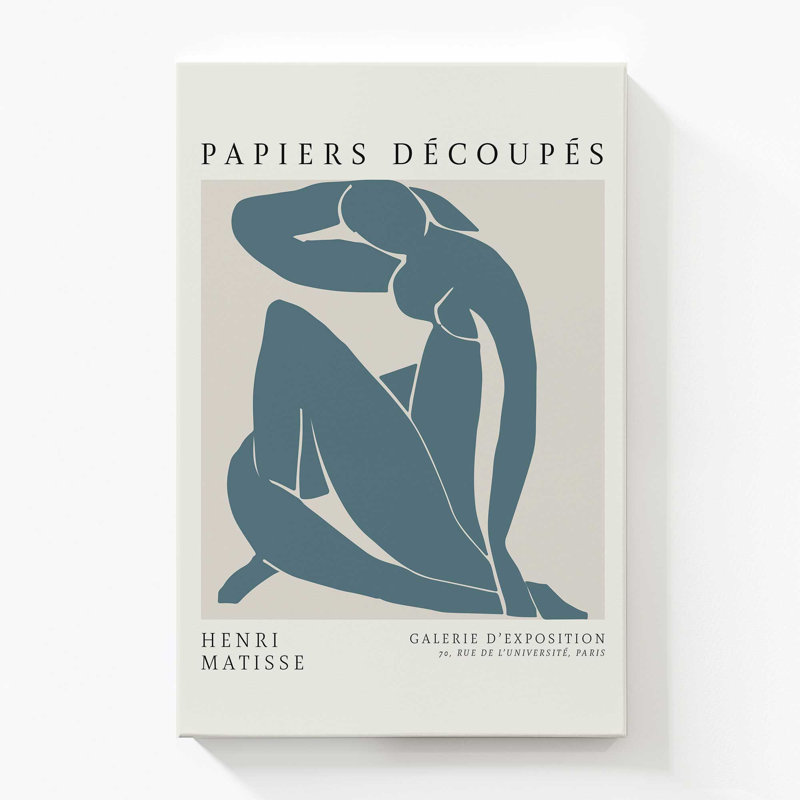 Matisse's Nude II en bleu minuit, H 54 po x l 36 po x P 1,25 po, Toile tendue