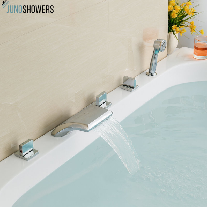 Système de douche contemporain avec tête de pluie et douchette combinée