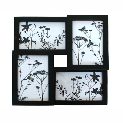 Wood Collage Black Frame For 4Pcs Of  4X6  Inches Photo