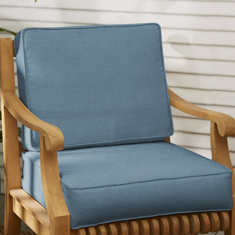Coussin de chaise Diascia Sunbrella, Toile Sunbrella® bleu véritable, 22 po x 22 po, 4"