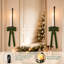 Set of 2 Festive Christmas Wall Candle Sconces, Wall‑Mounted Christmas Candle Holder with Velvet Bows, Pink Wall Decor for Living Room & Fireplace Mantel-135664625