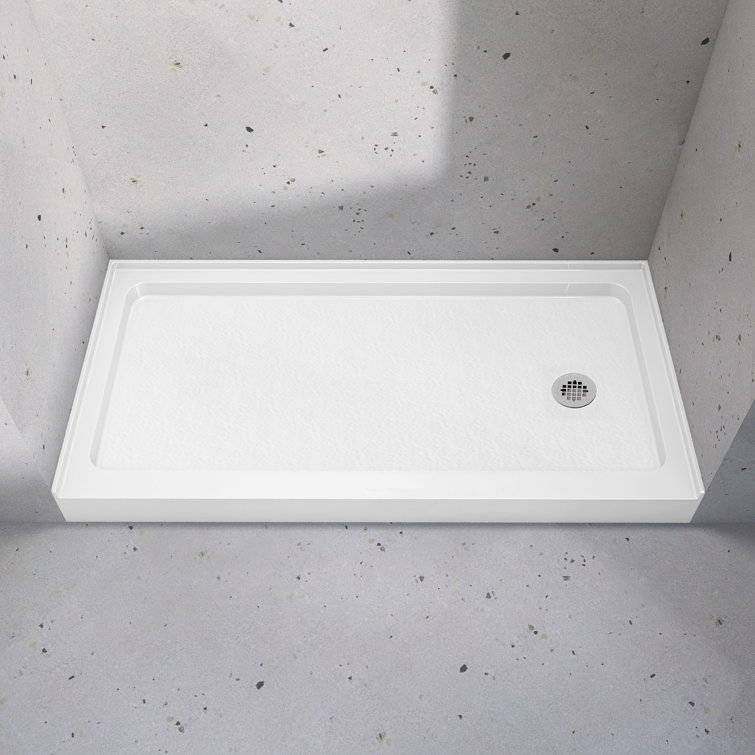 30 In. D X 60 In. W X 5 1/2 In. H Drain Single Threshold Shower Base