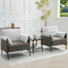 32" W Contemporary Color-Blocked Accent Chair (Set Of 2)