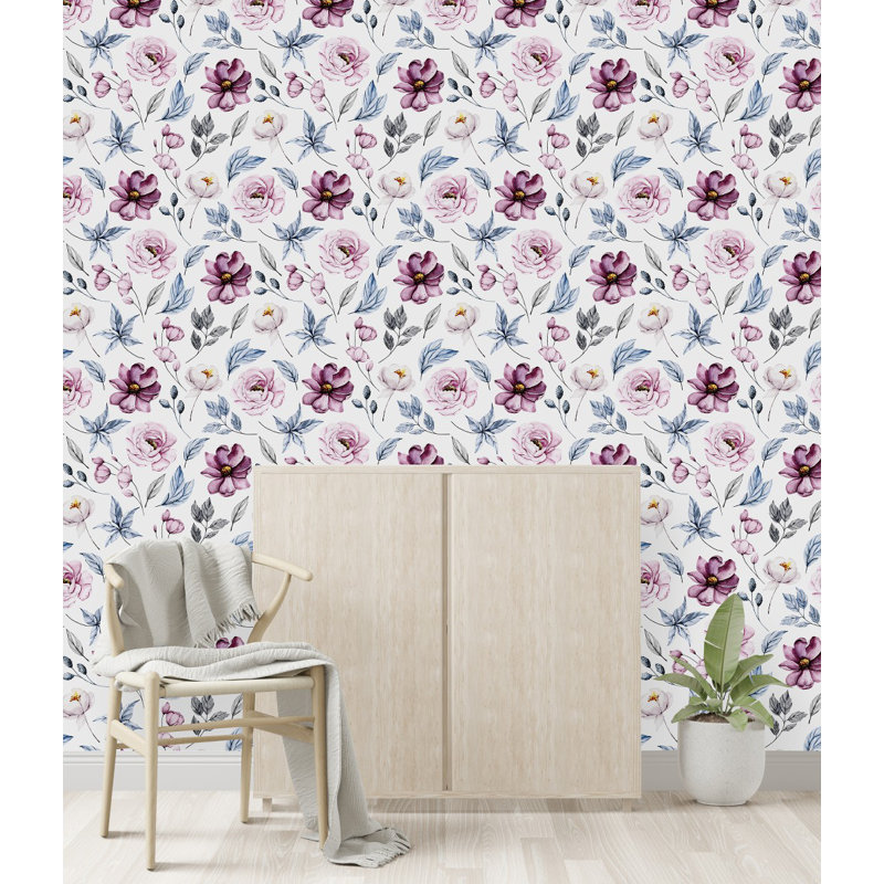 Panneau de papier peint adhésif L 18,75 pi x l 25 po Flowers