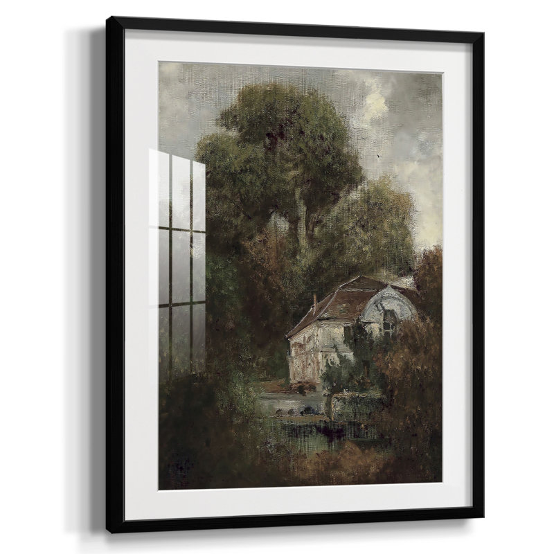 Vintage Landscape CXCIV - Matted and Framed Under Acrylic Glass, Large Living Room Wall Art