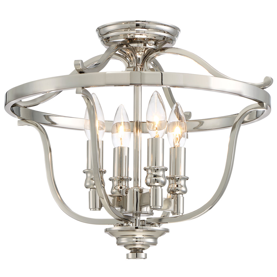 Darby Home Co Ameche Polished Nickel Finish Semi Flush Darby Home Co