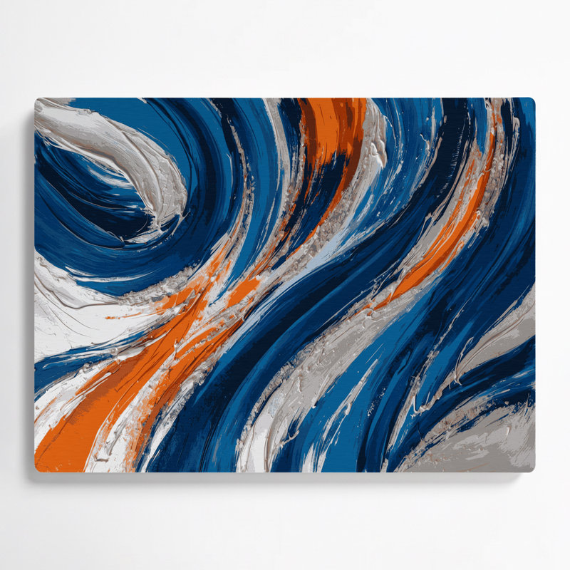 «Lyrical Abstraction 54», art mural en métal bleu, H 20 po x l 30 po