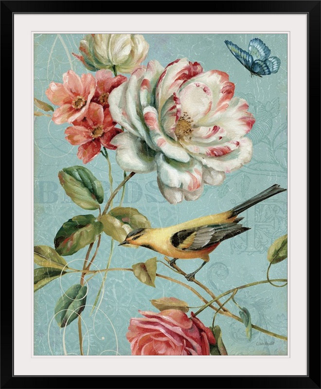 « spring amour i » par lisa audit, impression, H 23 po x l 20 po x P 1 po, Cadre noir