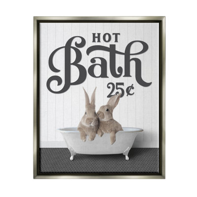 «Trinx Vintage Rabbits In Tub», art mural sur toile flottante par lettré et doublé