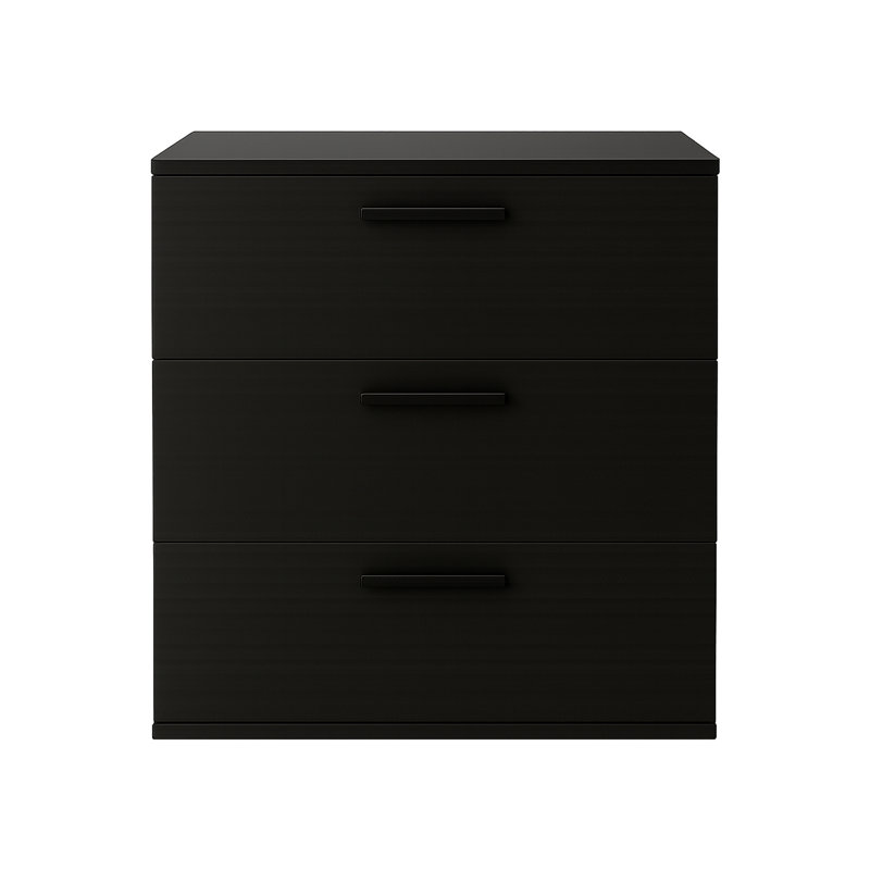 Commode noire à trois tiroirs Morgan