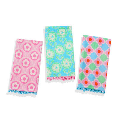 Retro Pop Floral Kitchen Towel Set
